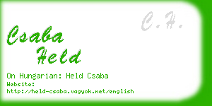 csaba held business card